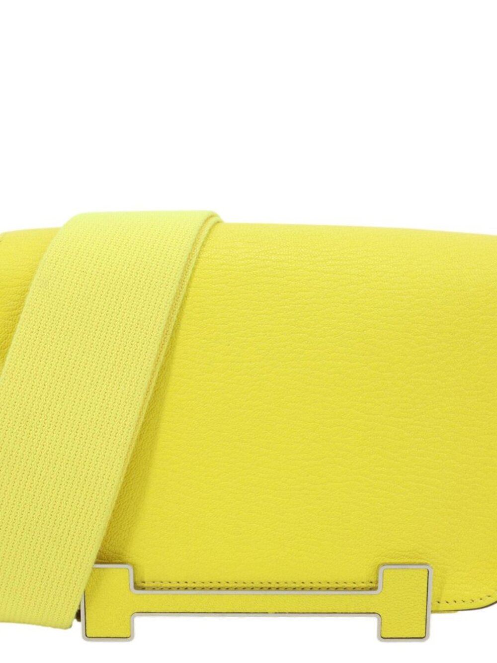 Hermes Mysore Geta Goatskin Leather Shoulder Bag Lime